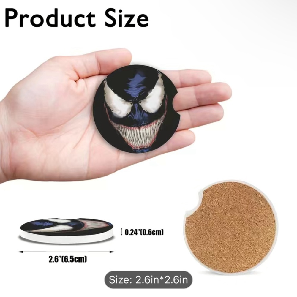 Car Coasters, Silicone Anti Slip Cup Pad Car Interior Supplies - Picture 4 of 16